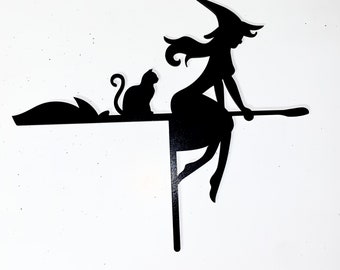 Black Halloween Good Witch Door Topper
