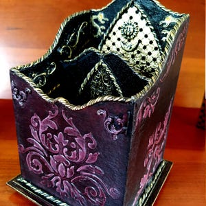 Organisateur de bureau "Soleil et Lune" style Dark Academy, unique, fait main, porte-crayons, rangement, cadeau pour homme, déco maison image 7