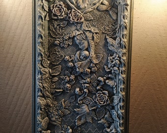 Tableau créatif bas-relief "Vierge à l'enfant", Style Art Nouveau, fait main, unique, déco maison, cadeau, déco intérieur, création déco
