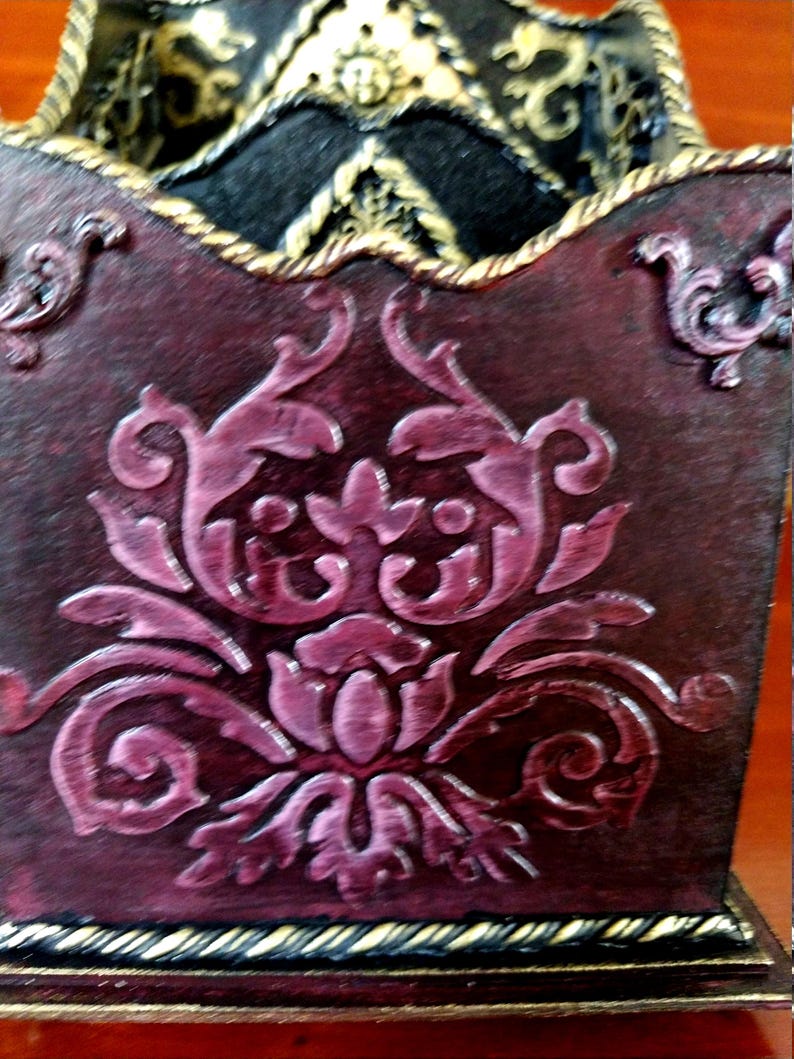 Organisateur de bureau "Soleil et Lune" style Dark Academy, unique, fait main, porte-crayons, rangement, cadeau pour homme, déco maison image 9