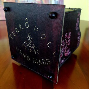 Organisateur de bureau "Soleil et Lune" style Dark Academy, unique, fait main, porte-crayons, rangement, cadeau pour homme, déco maison image 8