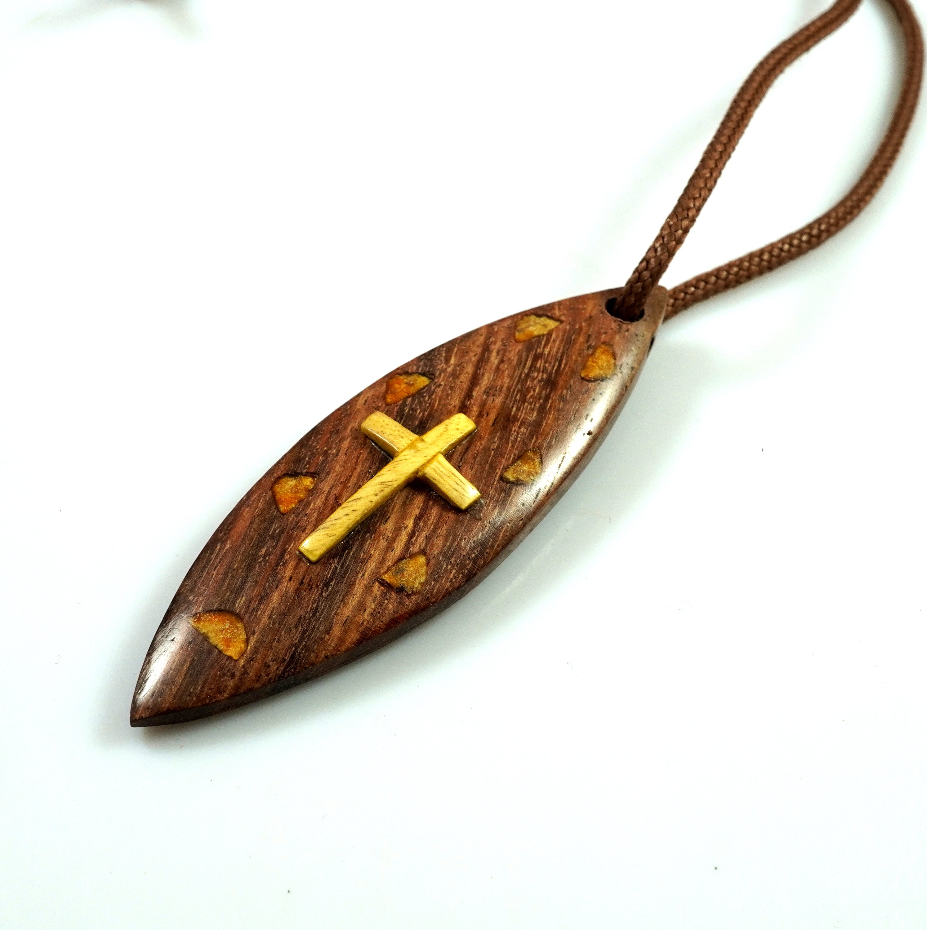 Personalized Wooden CROSS Necklace Wood Pendant Etsy UK