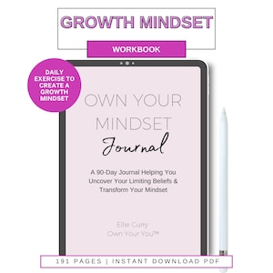Growth Mindset Workbook: 90-Day Journal (Digital PDF)