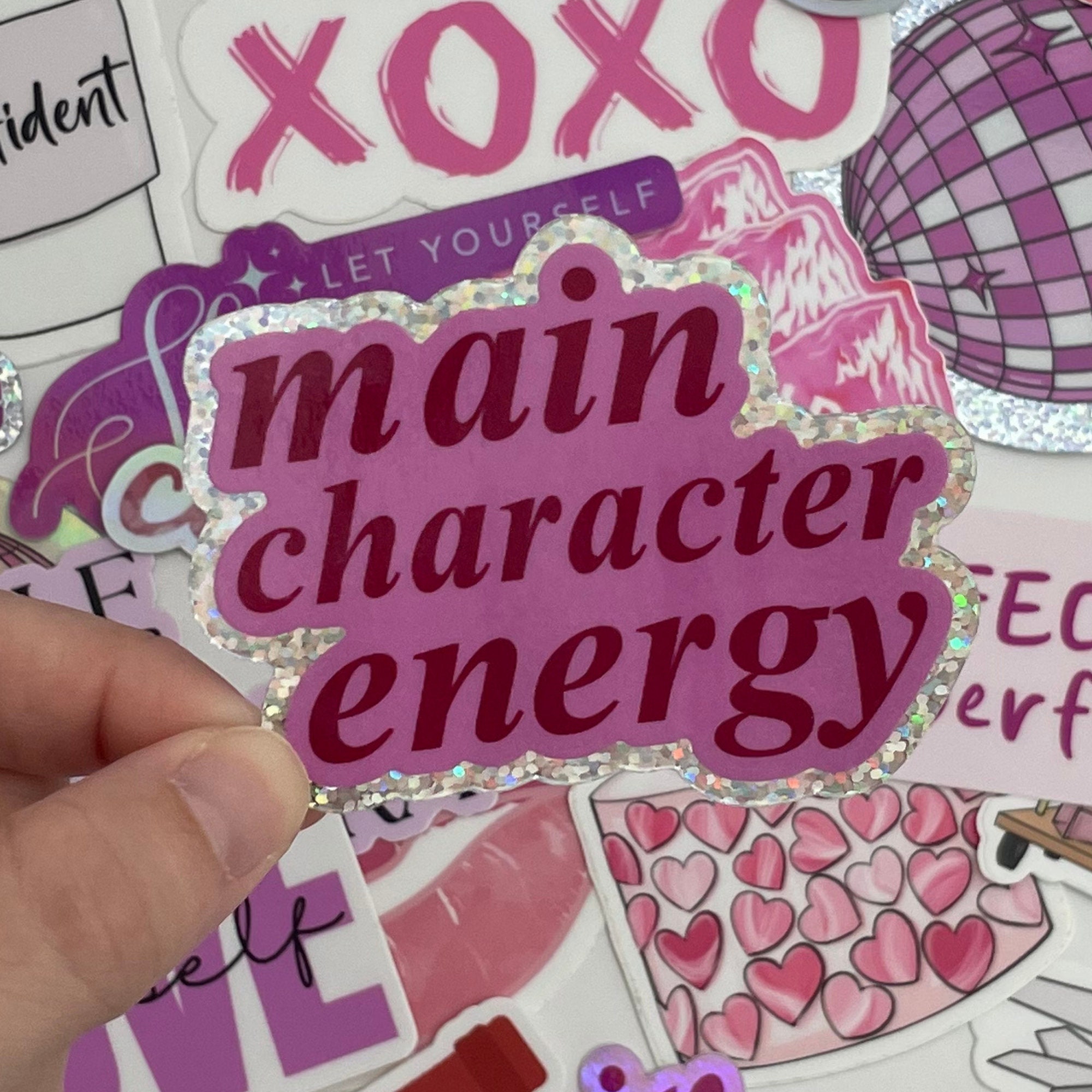 Main Character Energy Glitter Sticker: Empowerment Vinyl Decal - Etsy