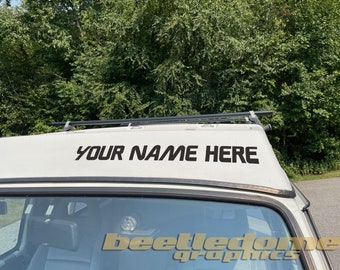 Niestandardowa naklejka/naklejka winylowa/napis Westfalia Pop Top - spersonalizowana wiadomość - VW Vanagon Westfalia