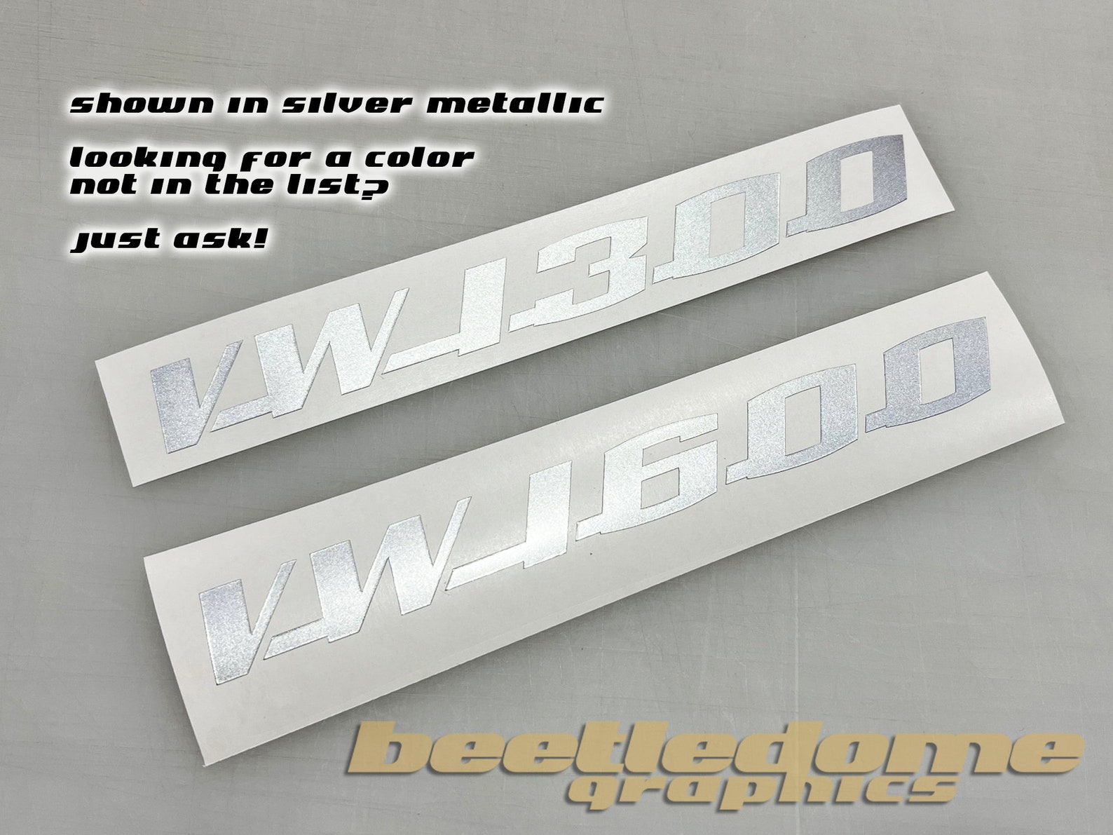 VW Decklid Emblem CC Script Vinyl Decal/sticker Bug Ghia 1200 1300 1600 ...