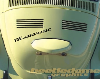 VW Decklid "VW Automatic" Emblemat Skrypt Vinyl Kalkomania/Naklejki Bug Ghia