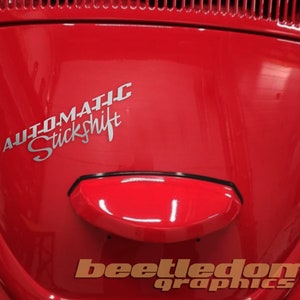VW Decklid Automatic Stickshift Emblem Script Vinyl Decal/Stickers Bug Ghia