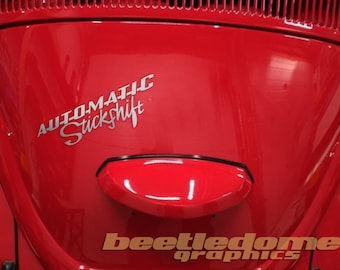 VW Decklid Automatyczna dźwignia zmiany biegów Emblem Script Vinyl Decal/Naklejki Bug Ghia