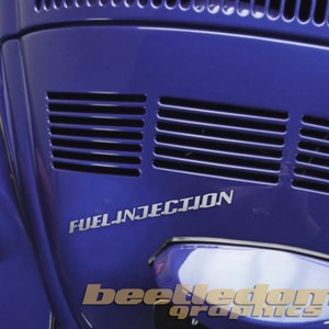 VW Decklid &quot;Fuel Injection&quot; Emblem Script Vinyl Decal/Stickers Bug Ghia