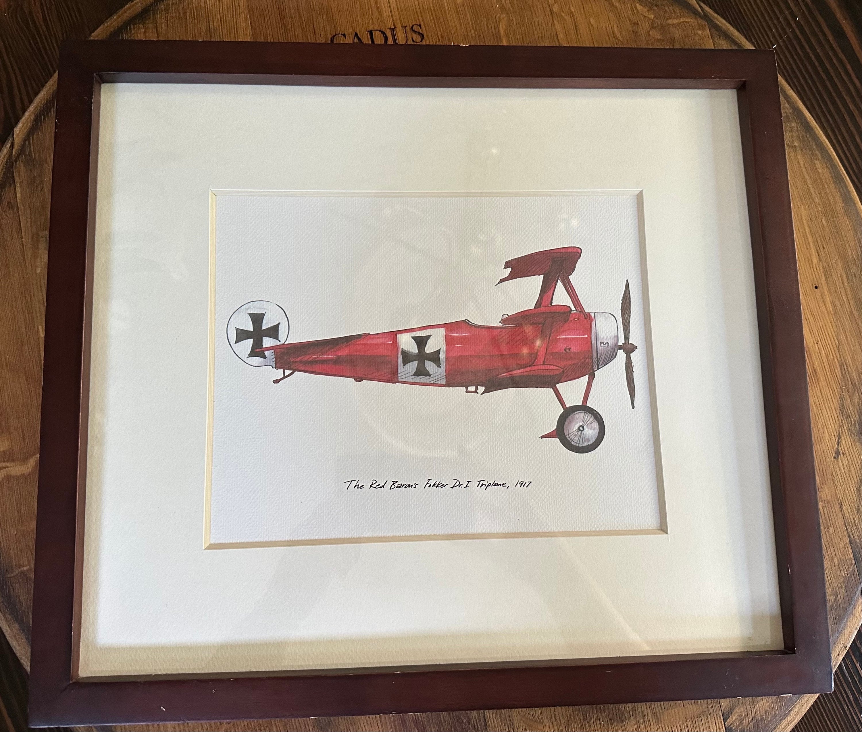Red Baron Airplane Art Pottery Barn Art Discontinued Etsy