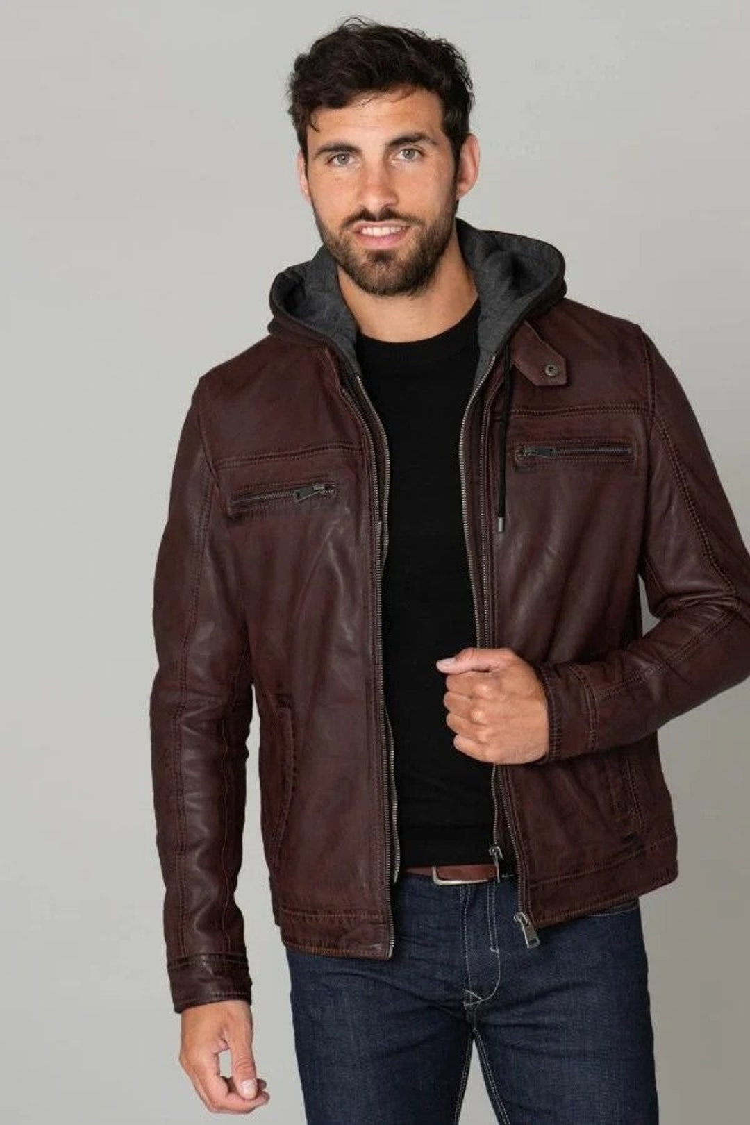Leather jacket for winter
