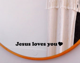 Adhesivo para espejo «Jesús te ama» - Adhesivo cristiano para espejo - Adhesivo «Jesús te ama»