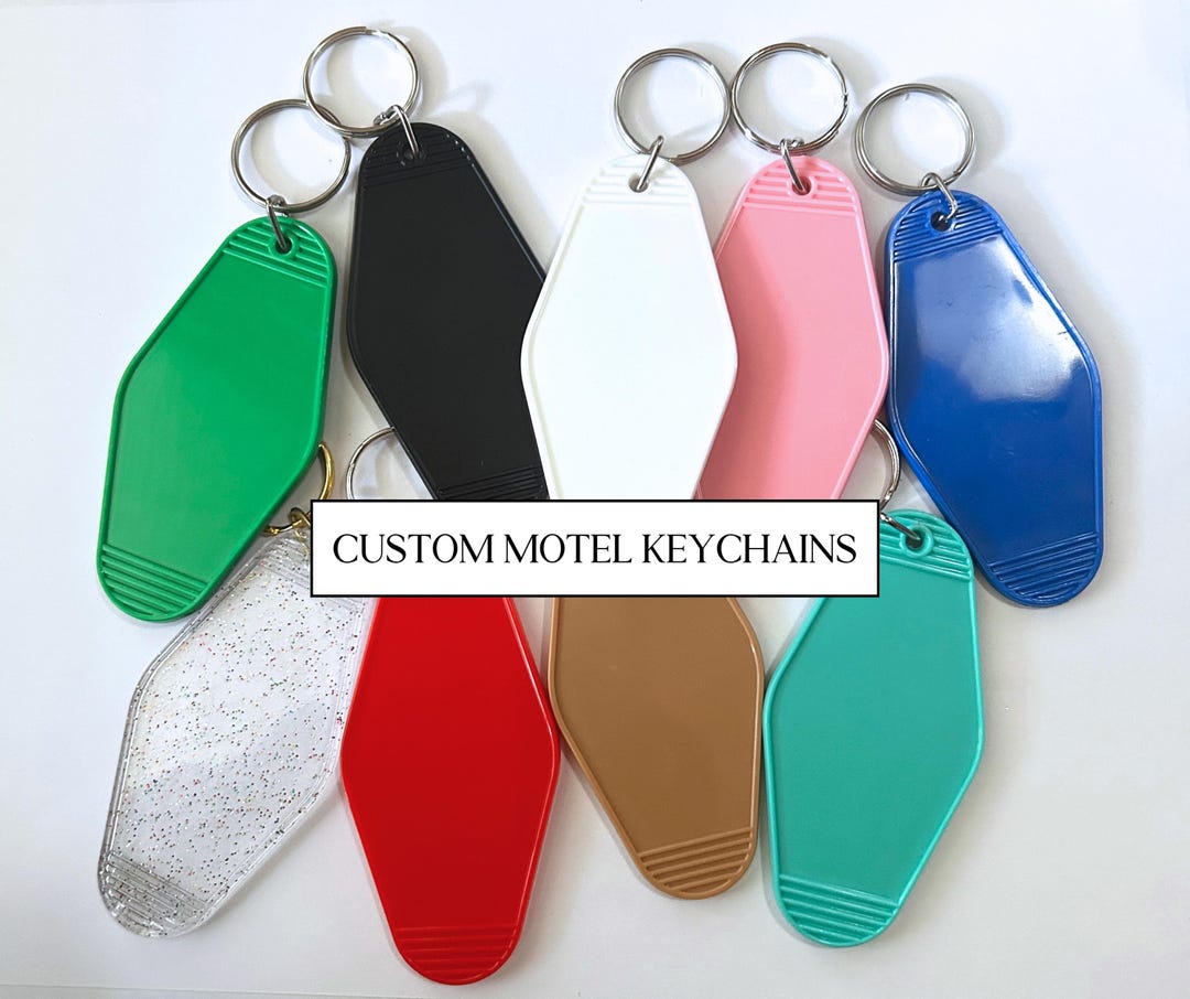 Personalized Motel Keychain With Your Custom Text and Icons - Etsy