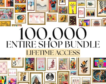 Paquete de 100.000 obras de arte para pared: pósteres de arte moderno, pinturas, impresiones digitales, arte imprimible, decoración del hogar, decoración del dormitorio, ideas de decoración de pared, impresiones de arte en oferta.