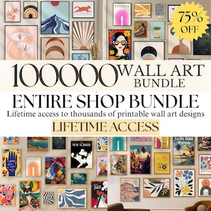 100,000+ Printable Wall Art Bundle: Eclectic Gallery, Vintage, Maximalist (Digital Download)