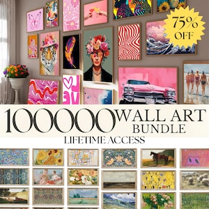 Pacchetto di 100.000 opere d'arte da parete, dipinti d'arte moderna, poster, stampe digitali, arte stampabile, decorazioni per la casa, decorazioni per la camera da letto, idee per decorazioni da parete, stampe artistiche in saldo