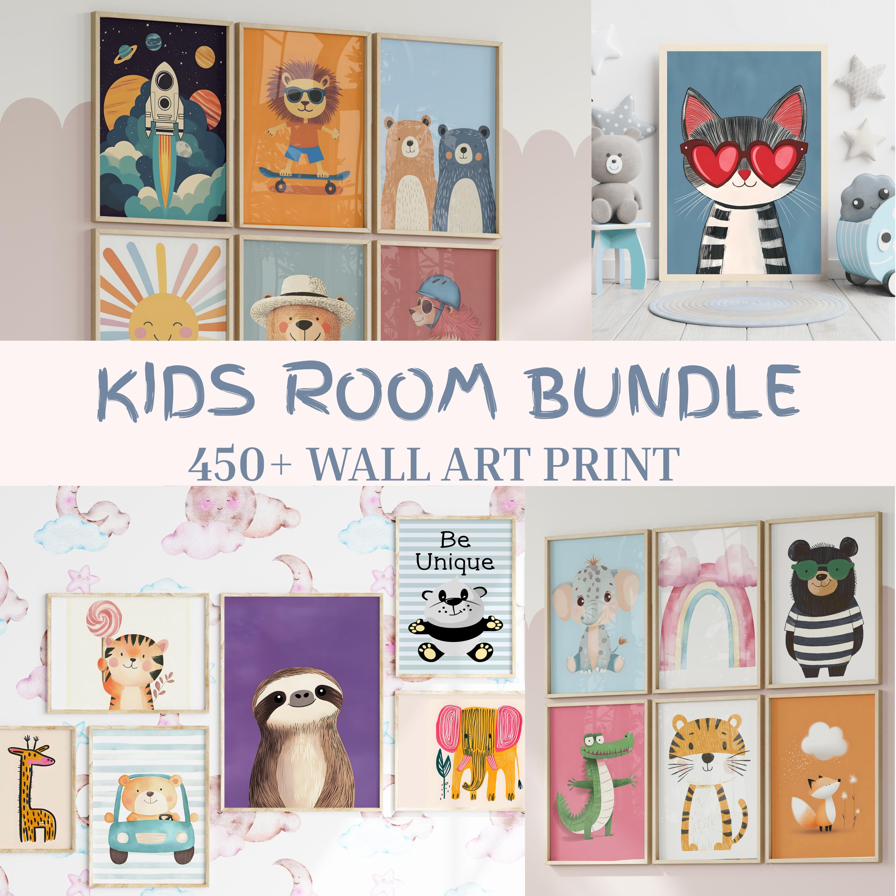 Playroom Wall Art Bundle: 450+ Kids' Room Prints (Digital Download
