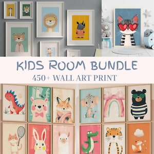 Oltre 450 stampe da parete per la cameretta dei bambini, decorazioni per la sala giochi, stampe per la cameretta dei più piccoli, stampe da parete colorate per la cameretta dei bambini, stampe da parete eclettiche per bambini DIGITALI