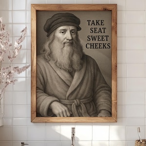Take a Seat Sweet Cheeks Poster Funny Toilet Printable Poster Retro Bathroom Wall Art Peach Art Print Nice Bum Art Funny Toilet Art Digital