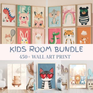 450+ Modern Kid&#39;s Room Wall Art Bundle Set of Prints, DIGITAL Download, Eclectic Nursery Prints, Playroom Decor, Maximalist Prints