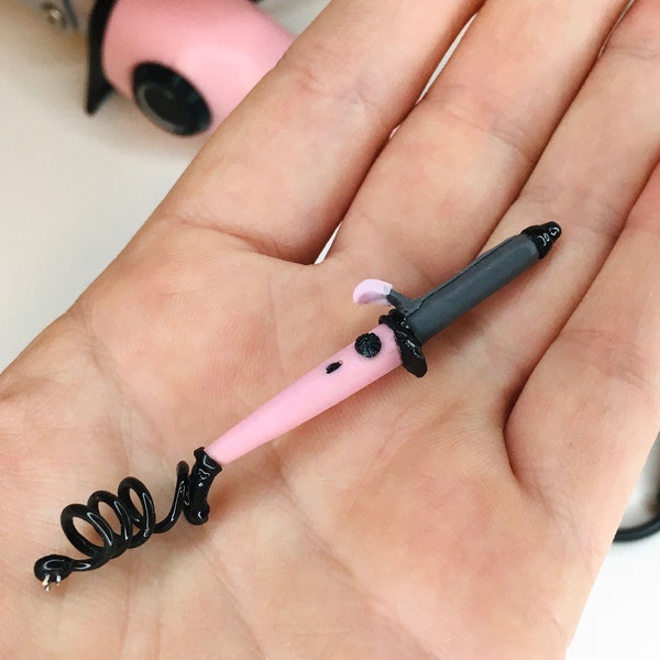 Hair curling iron / wand miniature 6th scale display piece