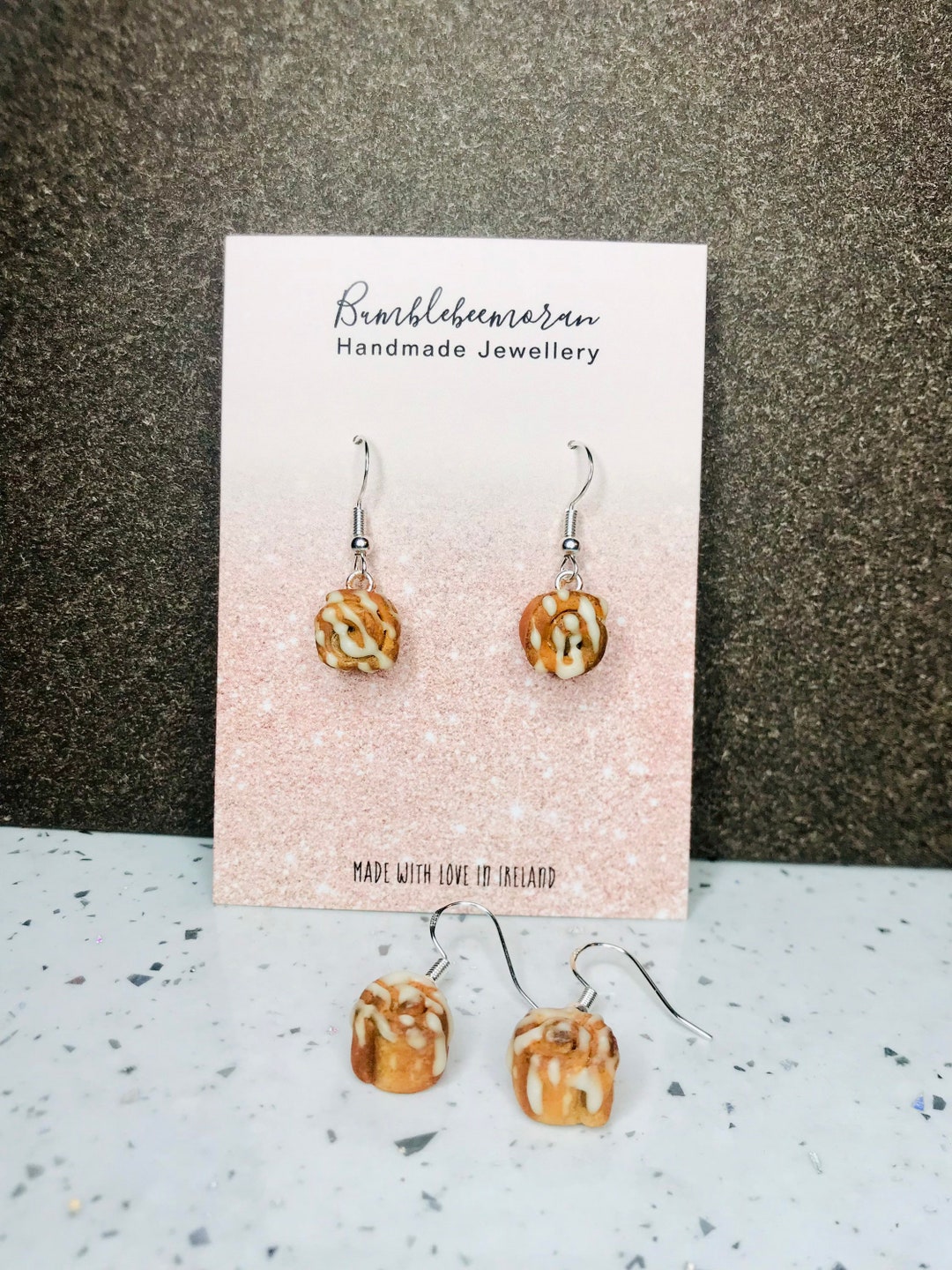 Cinnamon Roll Earrings With Icing Handmade Polymer Clay Etsy