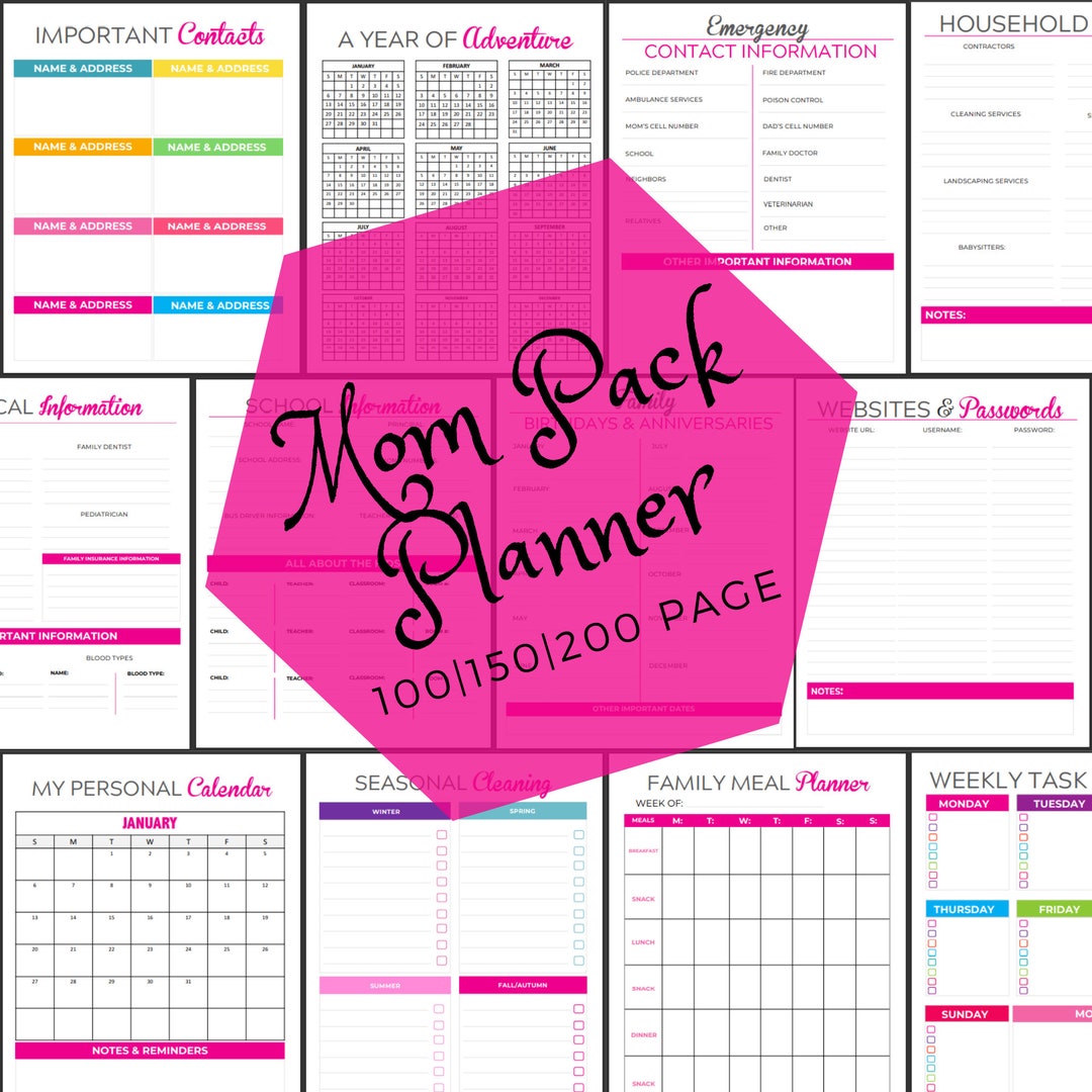 Busy Mom Planner - Home Management Binder - Printable Files for Home ...