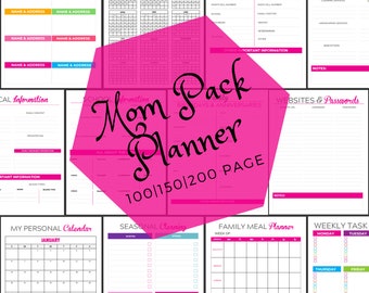 Planificador de mamá ocupada - Carpeta de administración del hogar - Archivos imprimibles para la organización del hogar