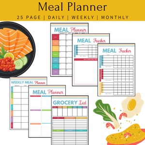 Printable Weekly Meal Planner and Grocery List Template for Health and Fitness Planning