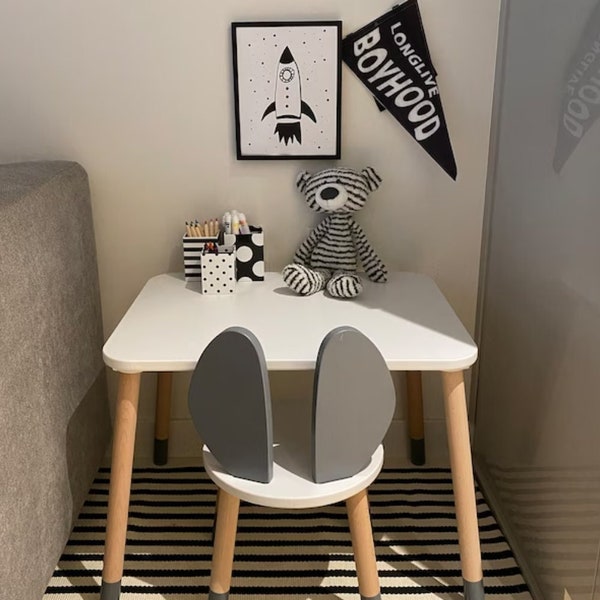 Mobili Montessori - set tavolo e sedie per bambini in legno, tavolo in legno, sedia in legno, mobili per bambini, tavolo per bambini, tavolo per bambini, regalo per bambini