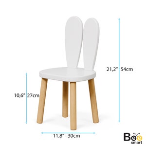 Rabbit Chair, Wooden Kids Table And Chair Set, Wooden Table, Wooden Chair For Kids, Montessori Table And Chair, Wooden Activity Table zdjęcie 9