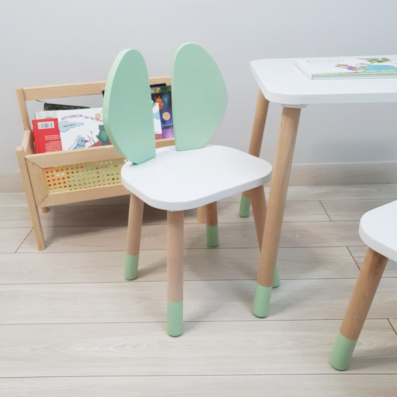 Montessori Table and Chair Wooden Kids Table and Chairs Set Etsy
