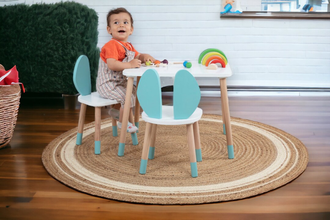 Toddler Table and Chair Set-wooden Kids Table and Chair,bunny Chair ...