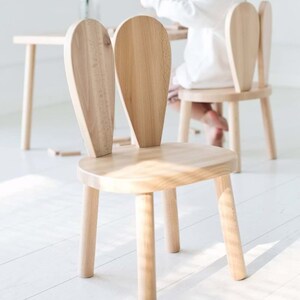 Rabbit Chair Wooden Kids Table and Chair Set Wooden Table - Etsy UK
