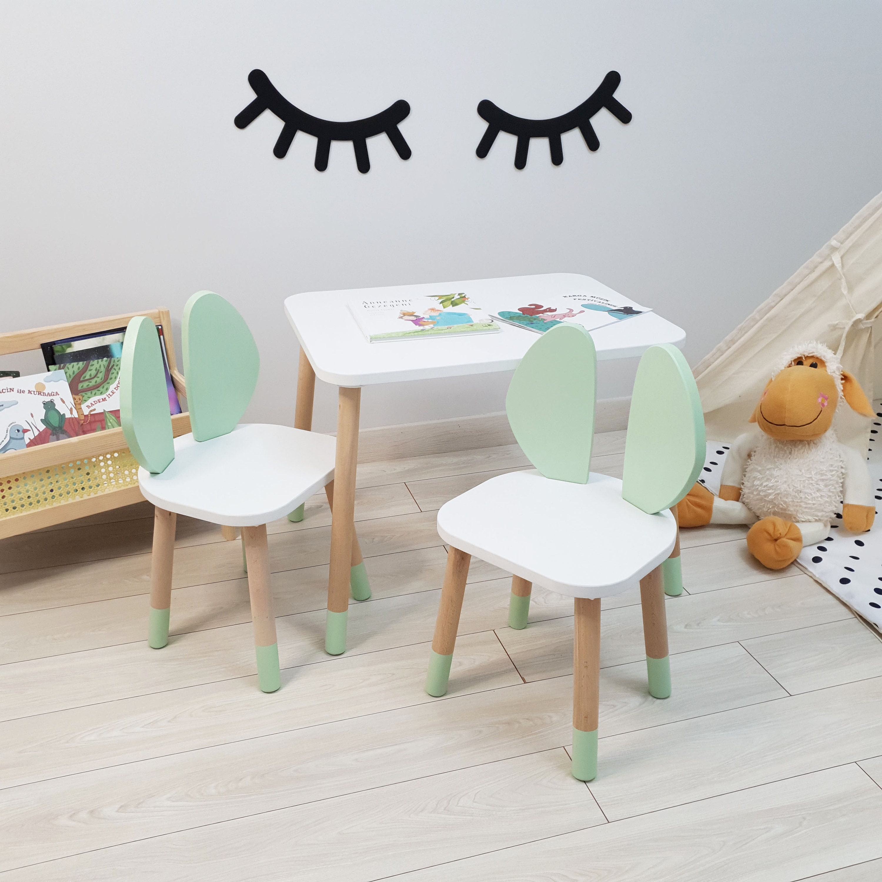 Montessori Table and Chair Wooden Kids Table and Chairs Set Etsy