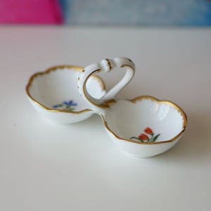 Vintage Porcelain Salt and Pepper - French Table - Porcelain Salt Shaker - Condiment Server