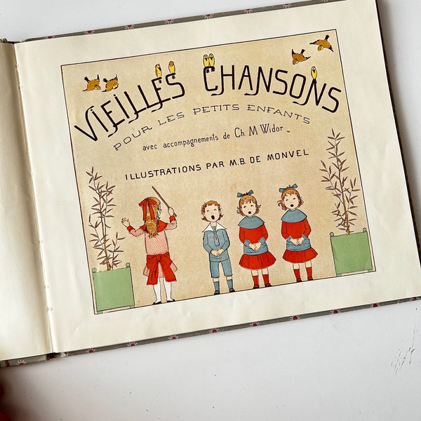 Vieilles chansons et rondes pour les petits enfants - livre vintage de chansons françaises - Avec musique et paroles - Vintage - France