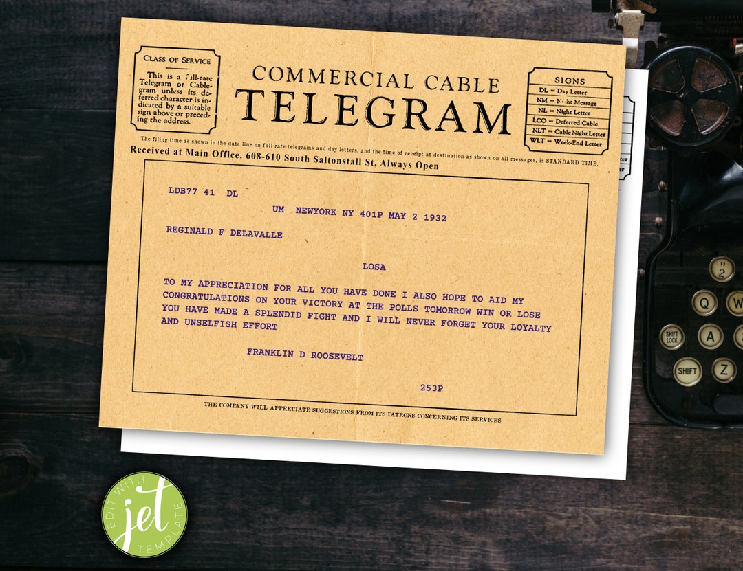 Editable Telegram Template Telegram Replica Instant Download Etsy Editable Telegram Template Telegram Replica Instant Download Etsy