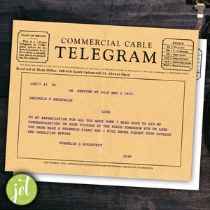 Bearbeitbare Telegrammvorlage - Telegram Replica - Sofort Download