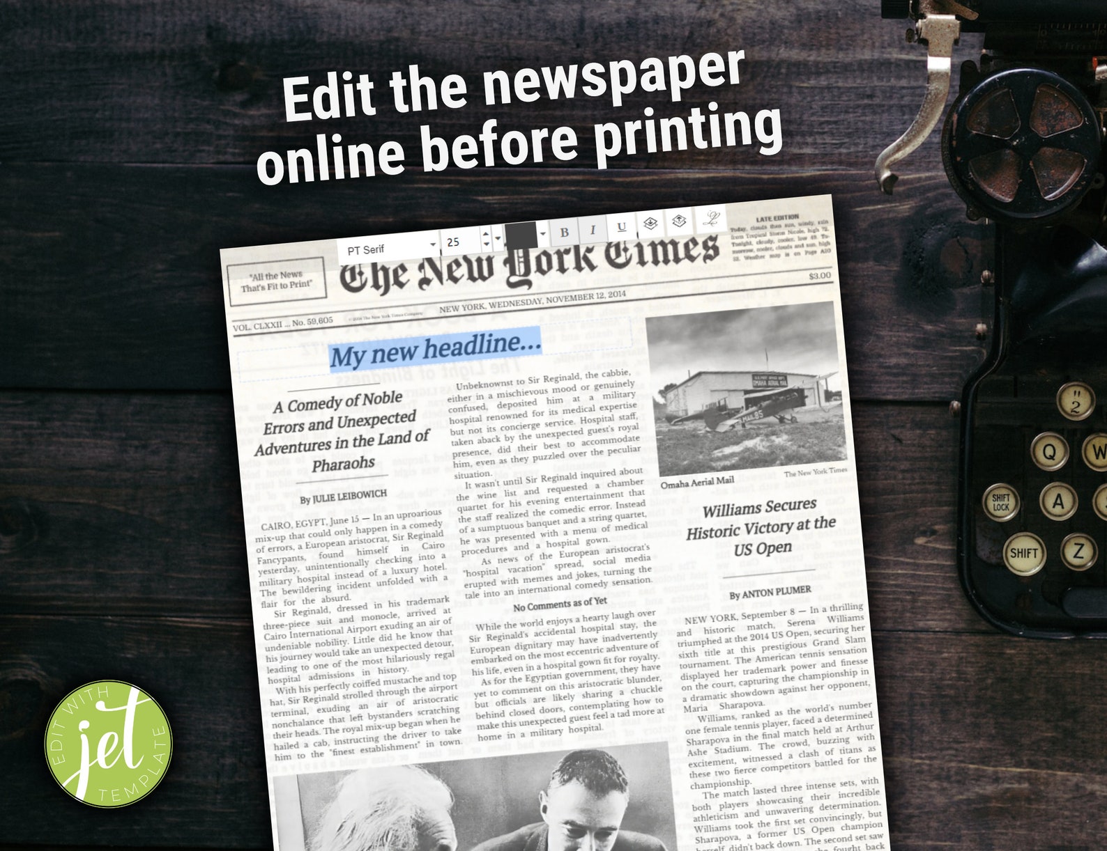 Editable Newspaper Template New York Times Replica Instant Download - Etsy