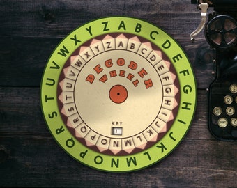 Vintage speelgoeddecoderwielsjabloon - Cipher Wheel - Direct downloaden