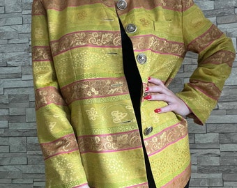 Vintage Yellow women's striped jacket