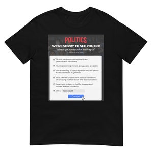 POLITYKA - Przykro nam, że odchodzisz, polityczna satyra, koszulka unisex z krótkim rękawem