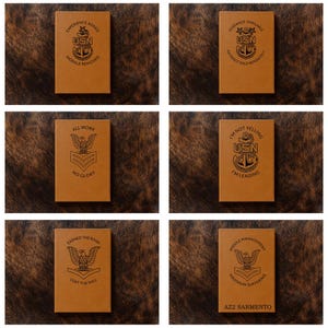 Custom Navy Moral Notizbuch - E4 bis E9 | Fügen Sie Ihre Geschwindigkeit / Rang & Name hinzu