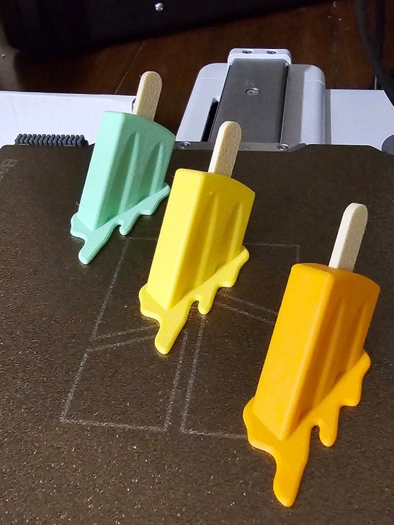 Melting Icecream Pop magnet set of 3. Drippy popsicle