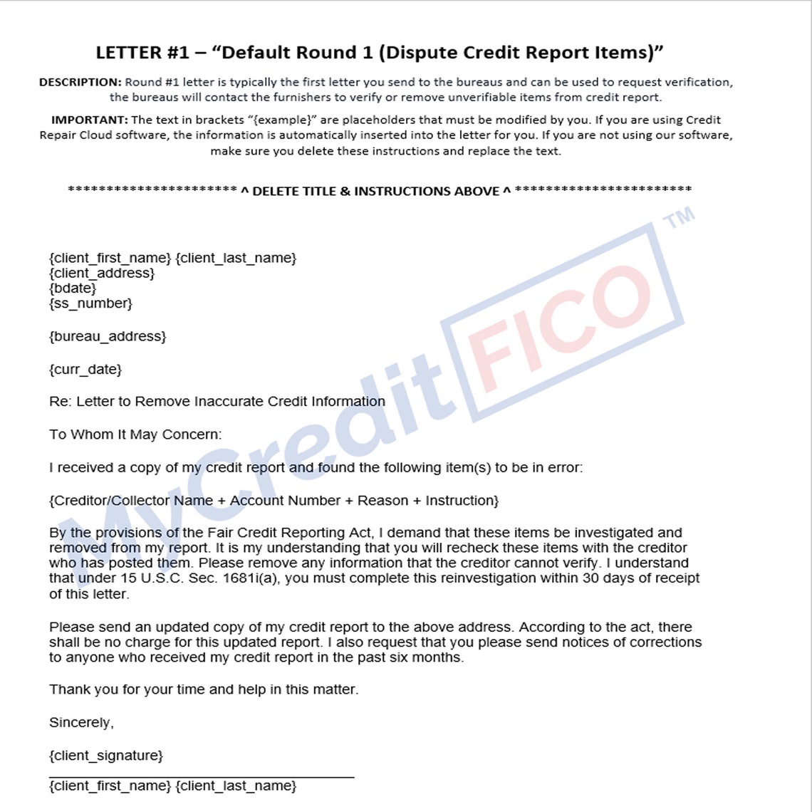Credit Repair Templates DIY Etsy Credit Repair Templates DIY Etsy