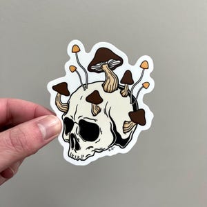 Mushroom Skull Sticker | Mushroom Sticker | Skull Sticker | Mushroom Gift | Skull Water Bottle Sticker | Laptop Sticker | Trippy Sticker