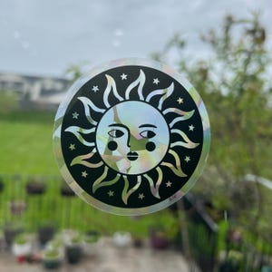 Sun Suncatcher Decal | Rainbow Suncatcher Window Decal | Rainbow Maker | Crackle Suncatcher | 3 Inch Suncatcher