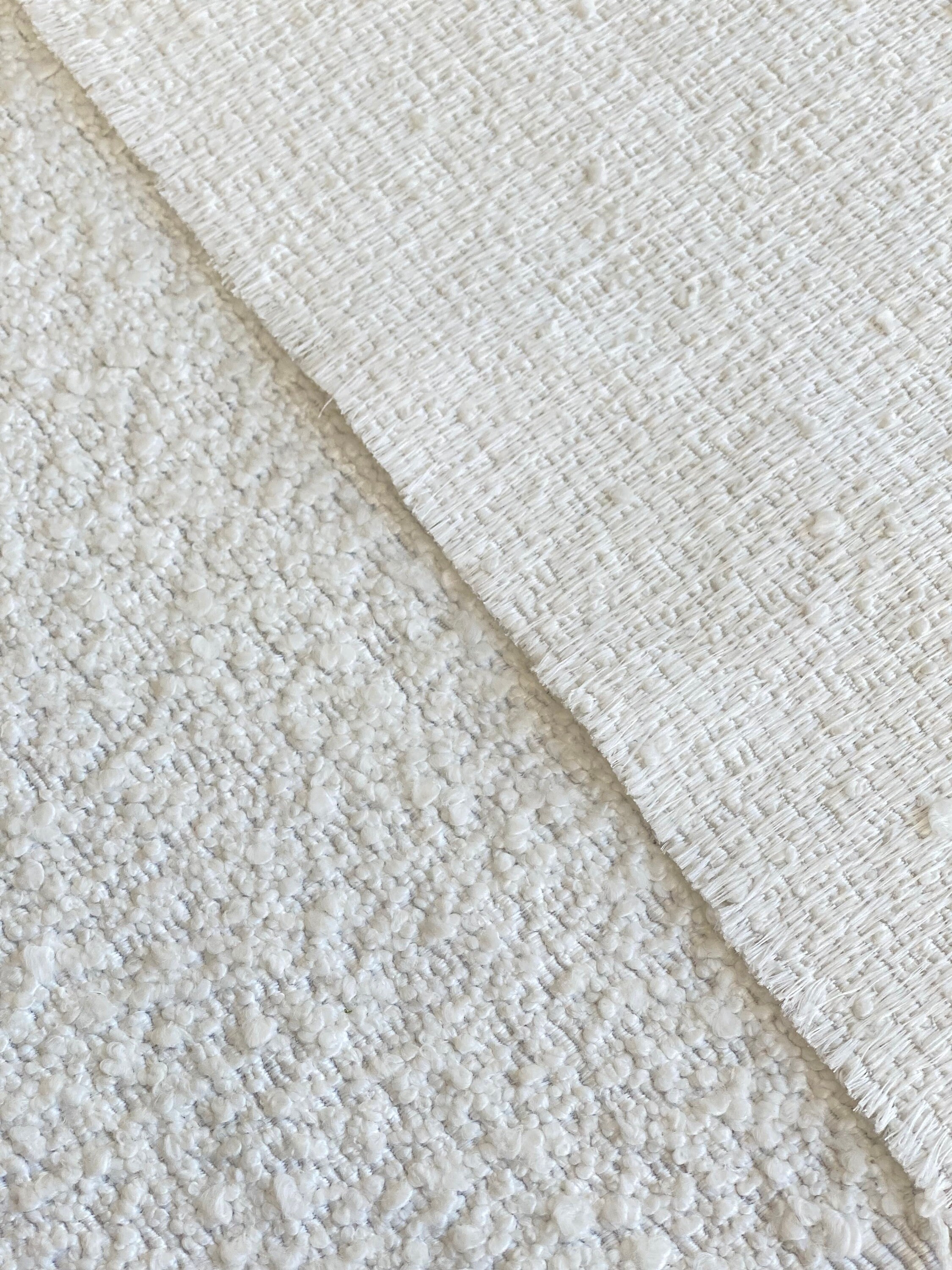 Boucle Upholstery Fabric by Metre IVORY WHITE 1B - Etsy Australia